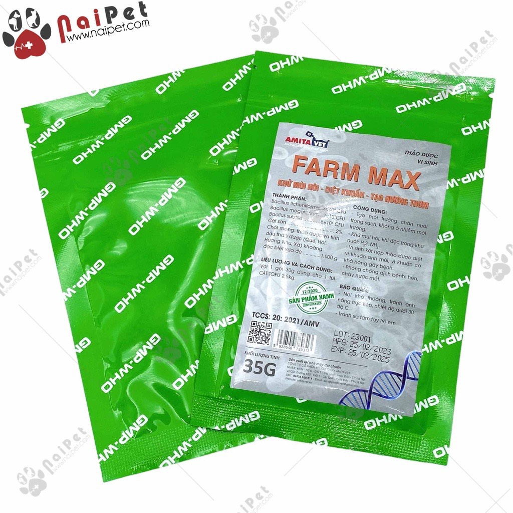 Men Khử Mùi Diệt Khuẩn Tạo Hương Cát Vệ Sinh Farm Max 35g Amitavet