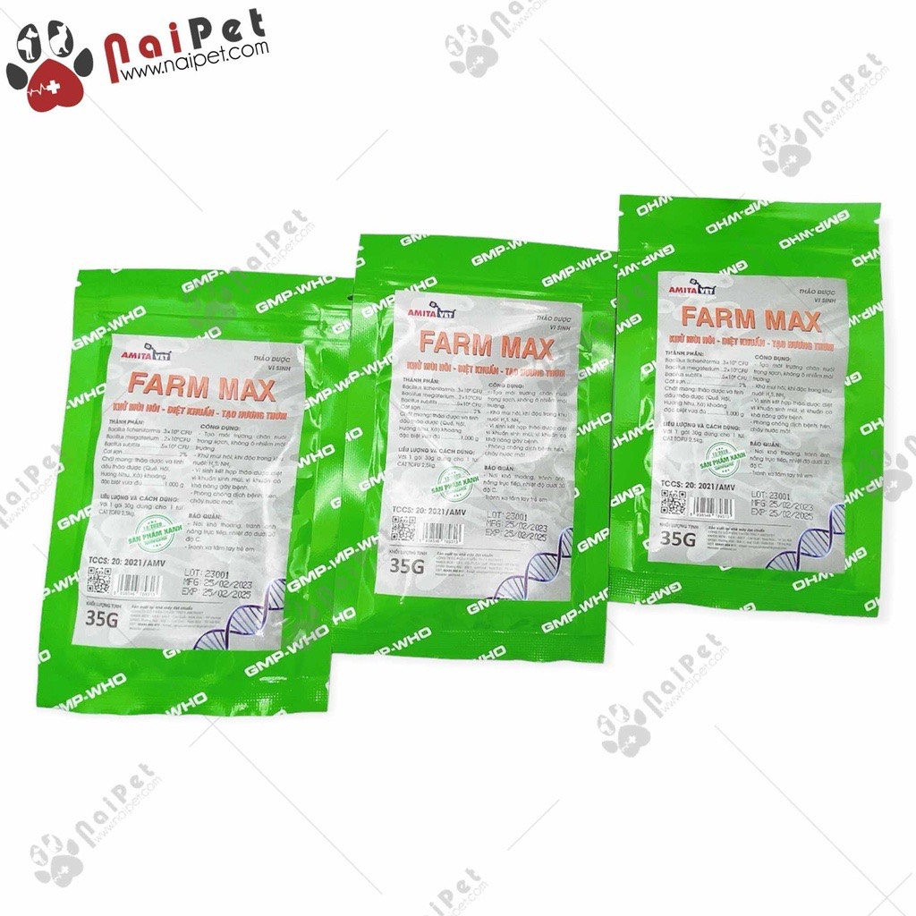 Men Khử Mùi Diệt Khuẩn Tạo Hương Cát Vệ Sinh Farm Max 35g Amitavet