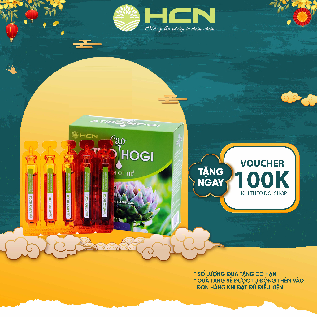 Cao Atiso Hogi Thanh Lọc Cơ Thể, Làm Đẹp Da, Hỗ Trợ Tiêu Hóa Hộp 4 Vỉ x 5 Ống 10ml