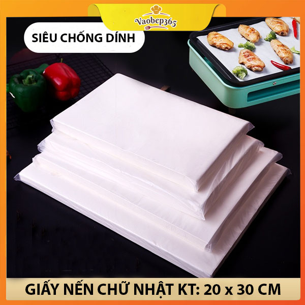 Set 50 Chiếc Giấy Nến Tròn, chữ nhật lót bánh, cắt sẵn nhiefu size  Vaobep365