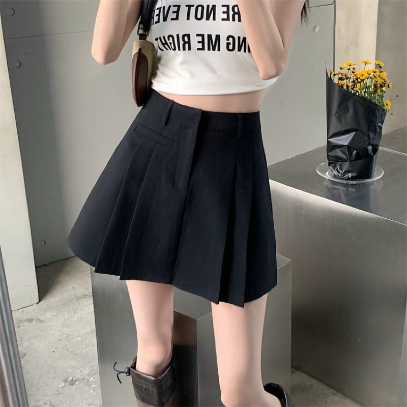 Chân váy xếp ly cạp cao dáng chữ a phong cách tennis xòe kiểu li ngắn bản to thời trang Hàn Quốc | BigBuy360 - bigbuy360.vn