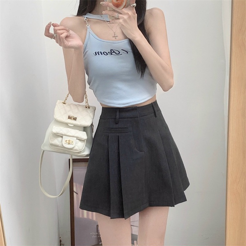 Chân váy xếp ly cạp cao dáng chữ a phong cách tennis xòe kiểu li ngắn bản to thời trang Hàn Quốc | BigBuy360 - bigbuy360.vn