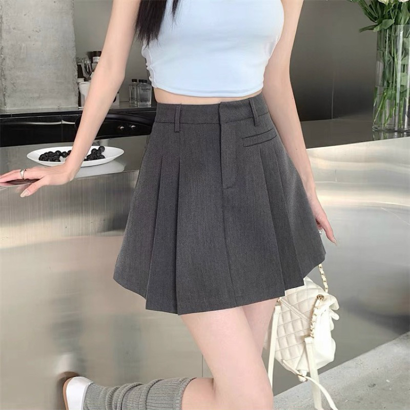 Chân váy xếp ly cạp cao dáng chữ a phong cách tennis xòe kiểu li ngắn bản to thời trang Hàn Quốc | BigBuy360 - bigbuy360.vn