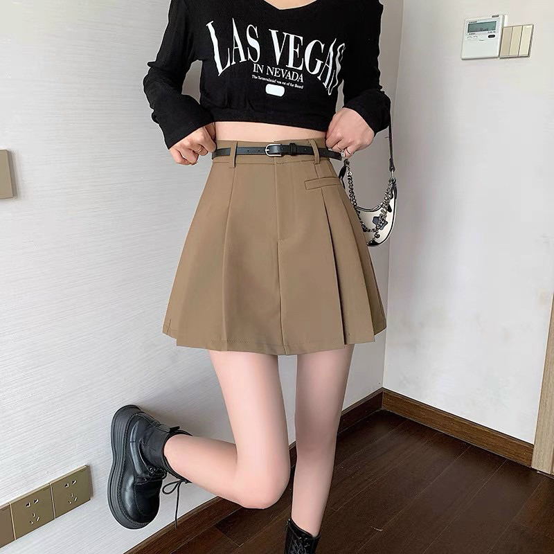 Chân váy xếp ly cạp cao dáng chữ a phong cách tennis xòe kiểu li ngắn bản to thời trang Hàn Quốc | BigBuy360 - bigbuy360.vn