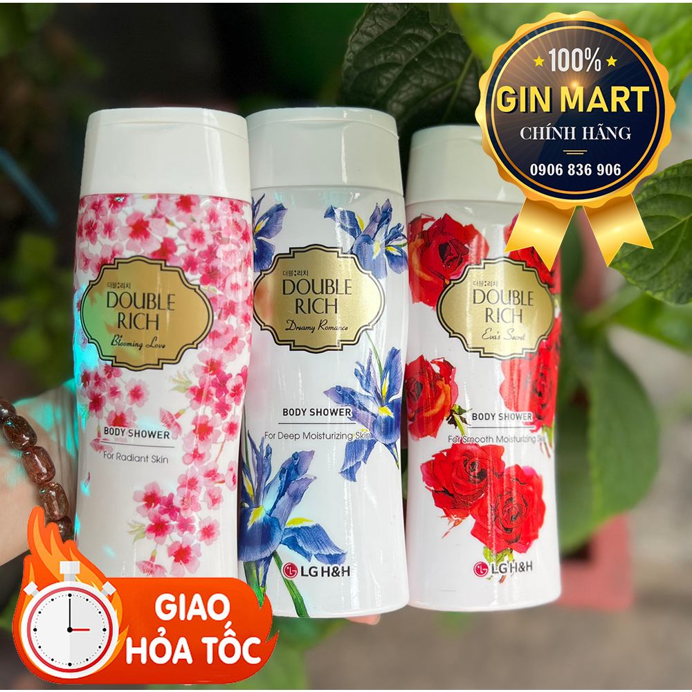 Sữa tắm hương hoa Double Rich Hoa Hồng - Hoa Iris - Hoa Anh Đào 200g
