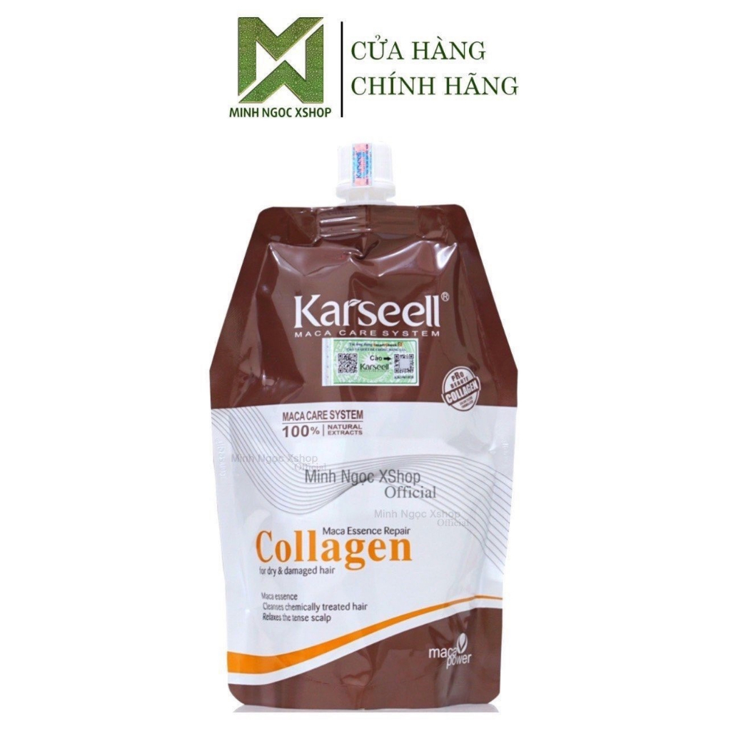 Kem ủ tóc phục hồi siêu mượt Collagen Karseell Maca 500ML, tóc đẹp chuẩn salon ngay tại nhà