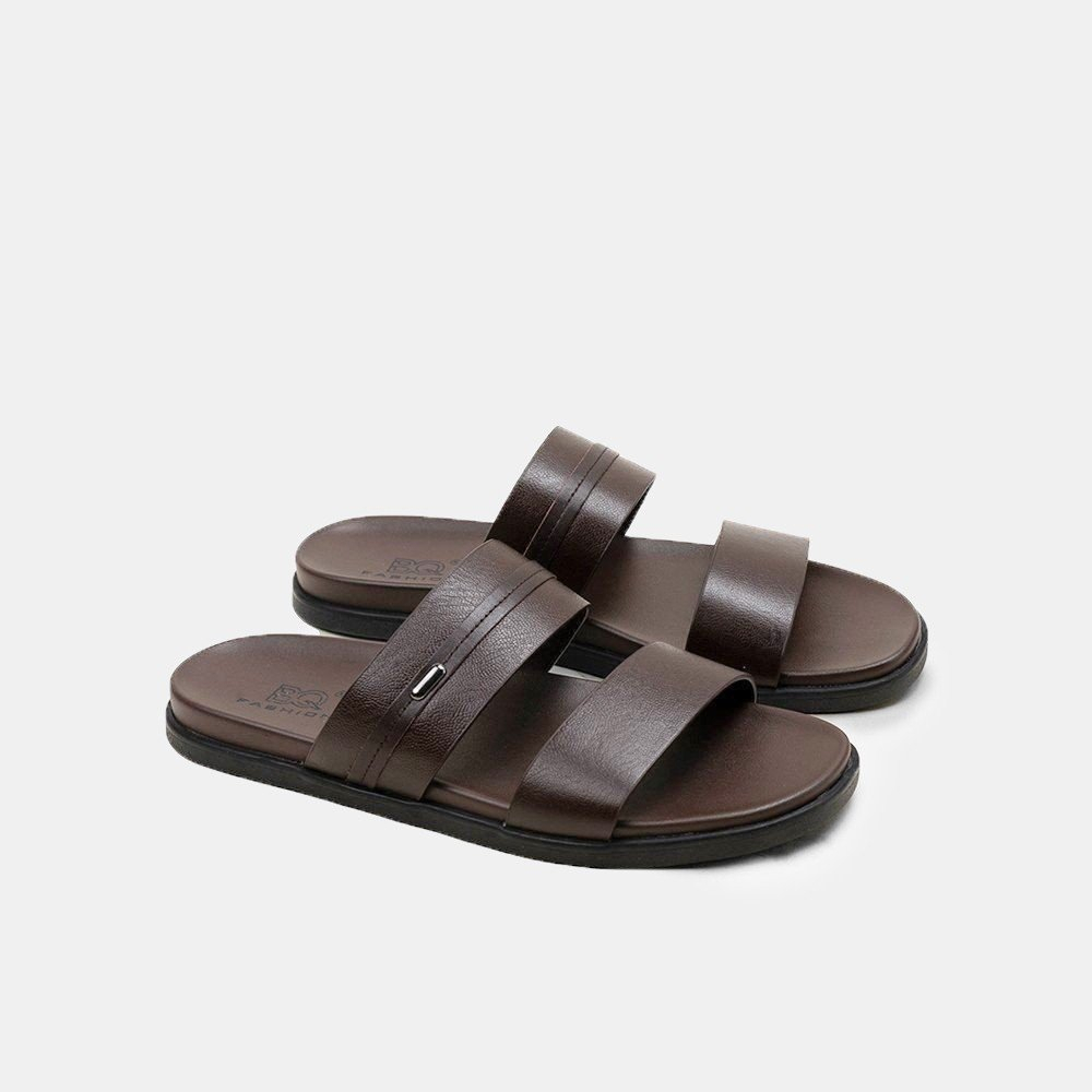 Dép nam hai quai ngang da bò êm chân form chắc chắn BQ D 345