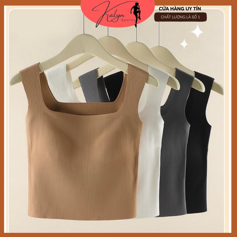 Áo croptop, áo thun nữ co giãn nâng ngực không gọng sắt tạo khe gợi phong cách tre trung dễ dàng phối đồ - Kalyn Sports