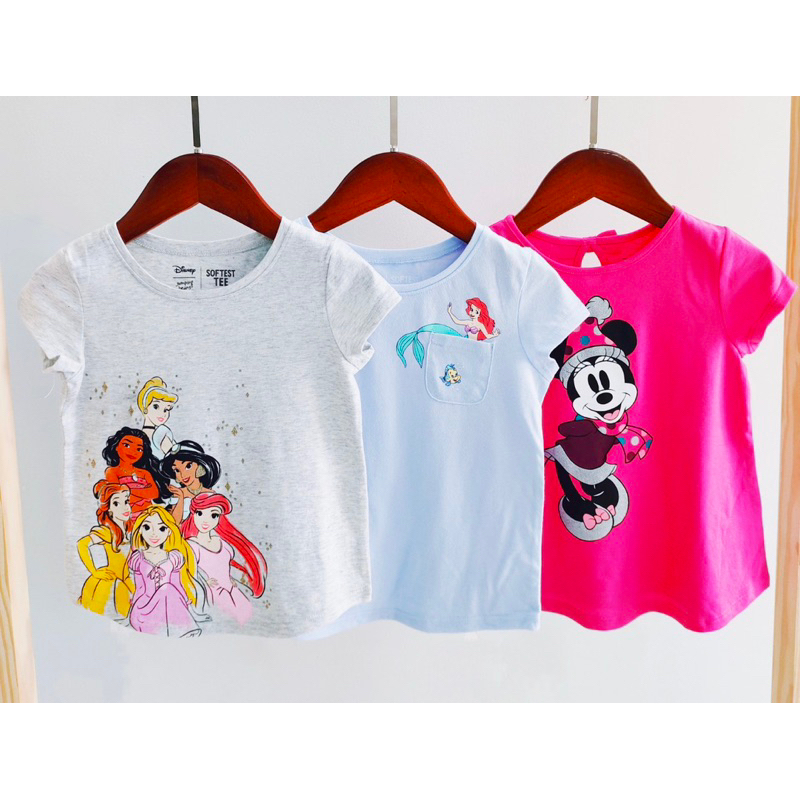 Áo thun xuất dư Jumping Beans bé gái hoạ tiết disney cotton mềm 12M-5T