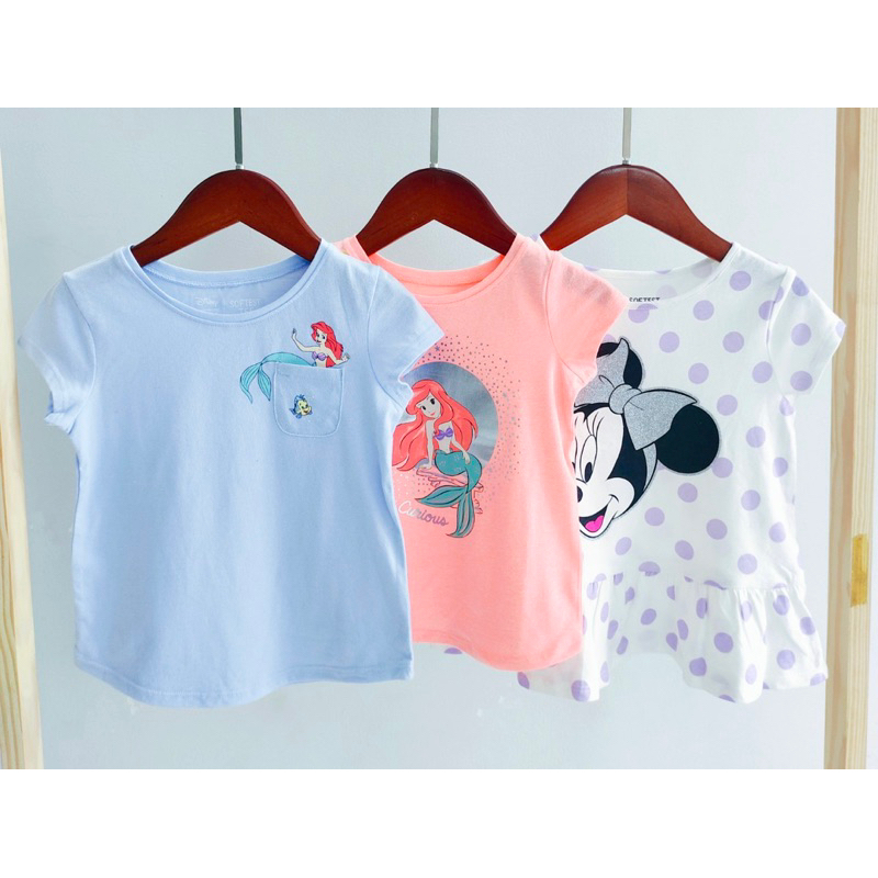 Áo thun xuất dư Jumping Beans bé gái hoạ tiết disney cotton mềm 12M-5T