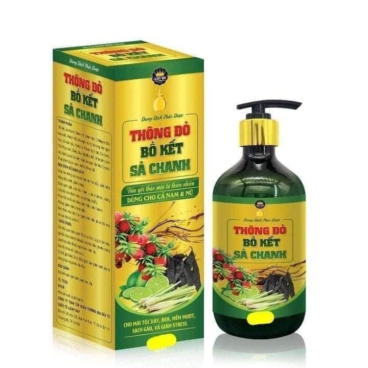 Dầu Gội Thông Đỏ Bồ Kết Sả Chanh 300ml