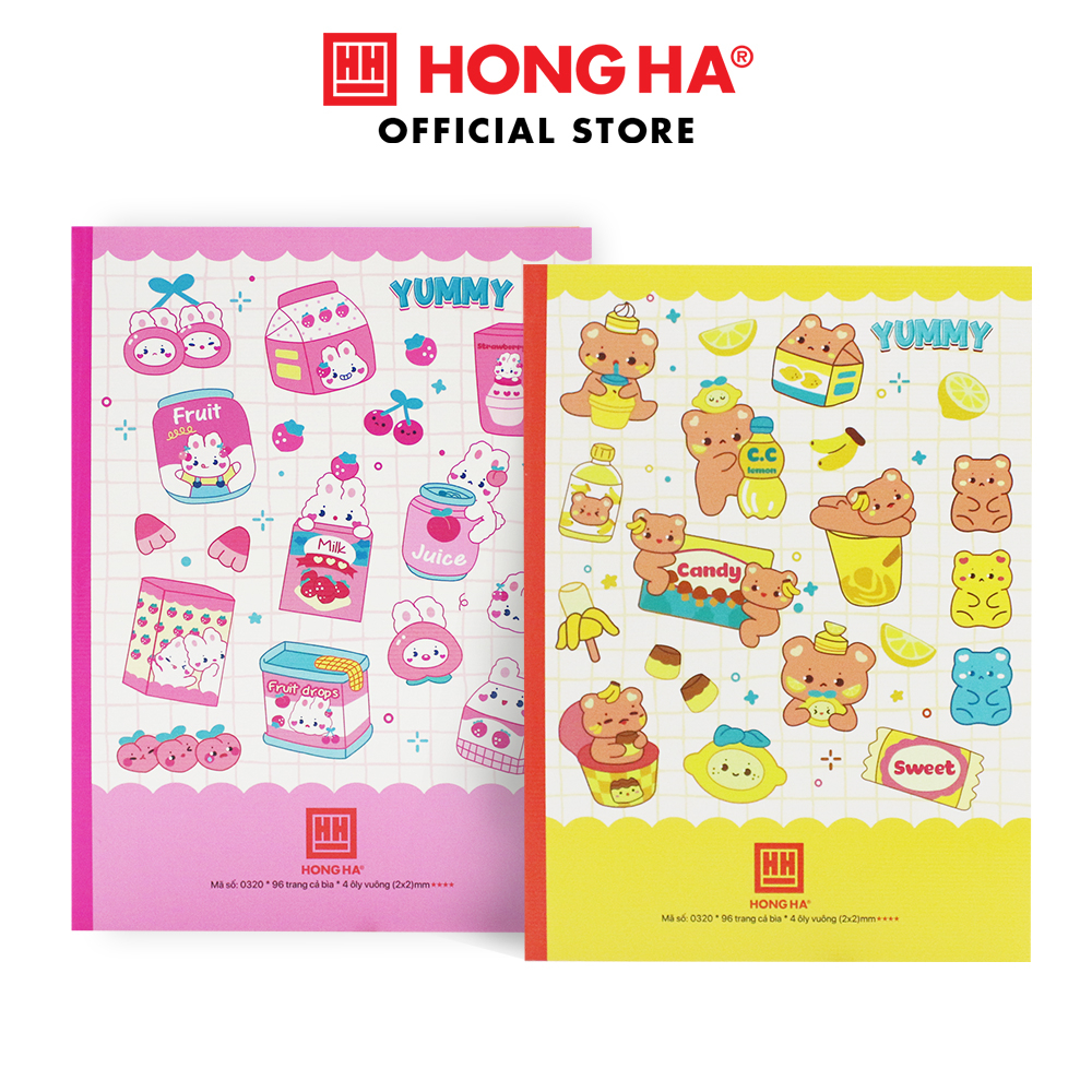 Vở 4 ô ly Hồng Hà Class Yummy 96 trang - 0320 | Dành cho học sinh miền Trung - Nam
