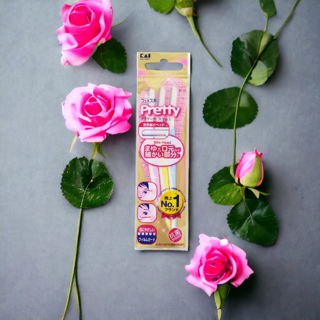 Dao Cạo Lông Mày Cán Dài Lưỡi Thép Không Gỉ Kai Pretty 00188