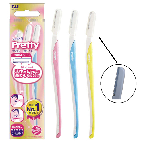 Dao Cạo Lông Mày Cán Dài Lưỡi Thép Không Gỉ Kai Pretty 00188