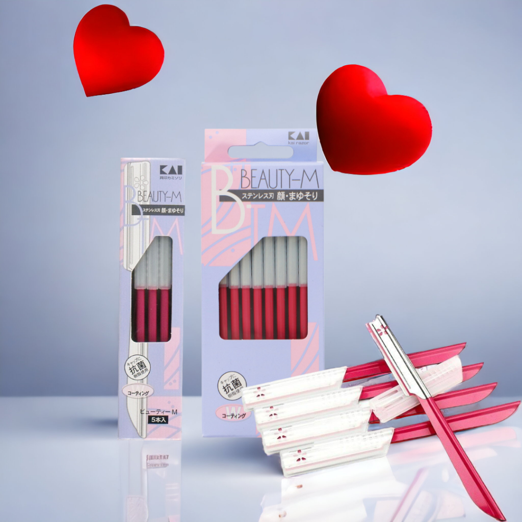 Dao Cạo Lông Mày Cán Dài Lưởi Dao Thép không Gỉ Kai Beauty M-07422