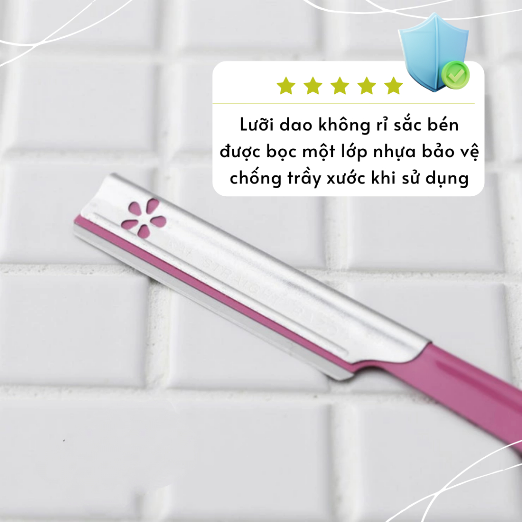 Dao Cạo Lông Mày Cán Dài Lưởi Dao Thép không Gỉ Kai Beauty M-07422