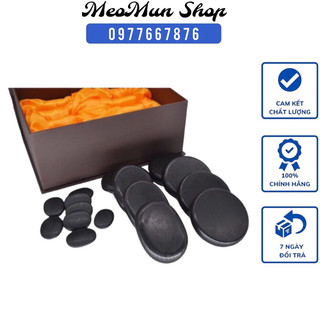 Đá Nóng Massage Spa Full Box Bộ  16 Viên  Kèm Hộp Máy HẤP Đá Nóng SPA