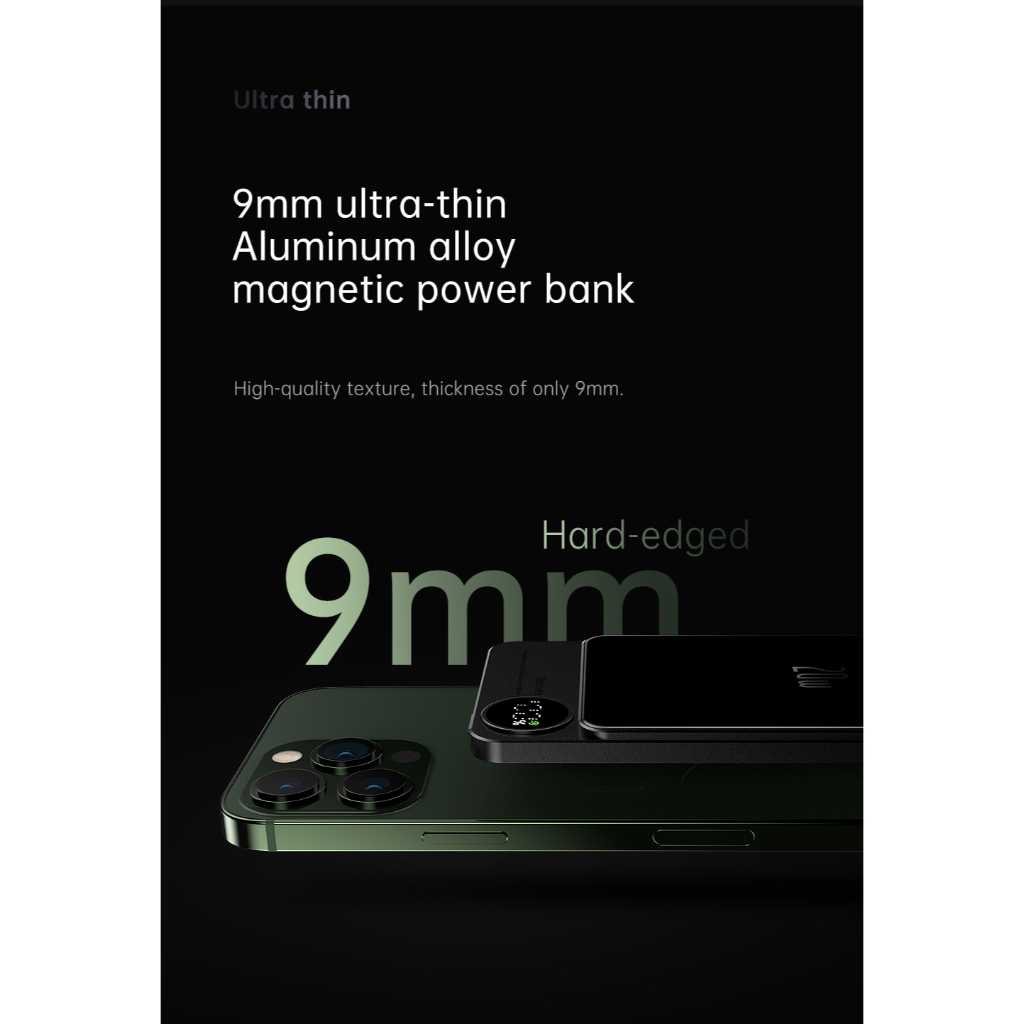 Sạc Dự Phòng Không Dây FENRUI Q9 5000mAh /10000mAh,Cho 12/13/14 Series,Sạc K Dây từ tính 7.5W,SẠC CÓ DÂY 20W