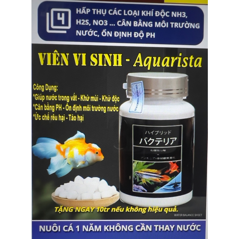 Vi sinh dạng viên nén làm trong nước cho bể cá cảnh Aquarista Nhật Bản