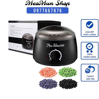 Combo Nồi Nấu Sáp Wax Lông Pro Wax 100 Hàng Cao cấp Và 300g Sáp Hard Wax Beans ( Nồi Nấu Sáp Màu Đen )