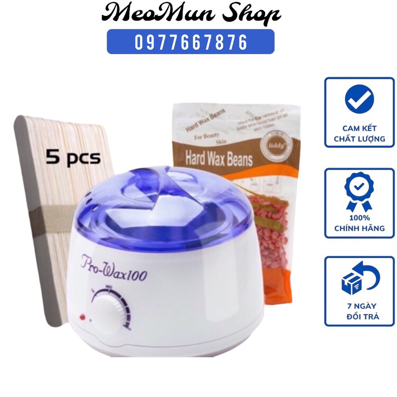 Bộ Nồi Nấu Sáp Pro Wax 100 Và 300G sáp Hard Wax Beans