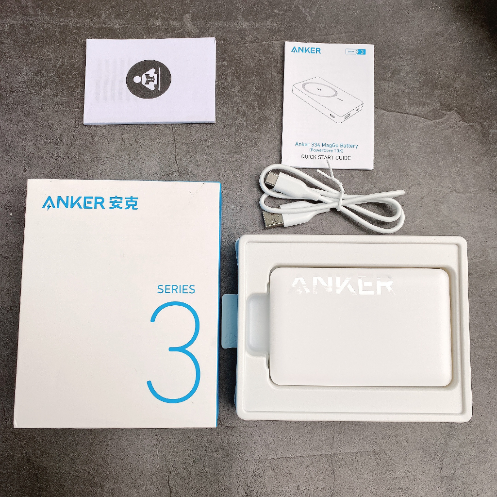 Sạc dự phòng Anker 10000mAh MagGo 334 Magnetic Battery - A1642 Từ tính không dây dây Hít Lưng  IP 12 13 14 Pro Max