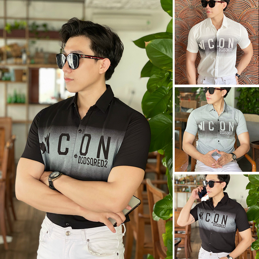 Áo Sơ Mi Nam Nữ Tay Ngắn Cổ Bẻ In Chữ Loang Chất Liệu Vải Đũi Form Rộng 3 Màu Mền Mịn SMTN23 - TOMANO