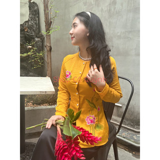ÁO BÀ BA TẰM ƯỚT THÊU SEN ( KHÔNG KÈM QUẦN )