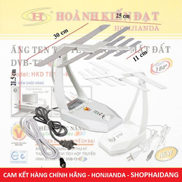 Anten Tivi, Ăng Ten Tivi DVB T2 Thông Minh, Thu Sóng 30KM, Ang Ten TV Kỹ Thuật Số Trong Nhà - Bảo Hành 12 Tháng