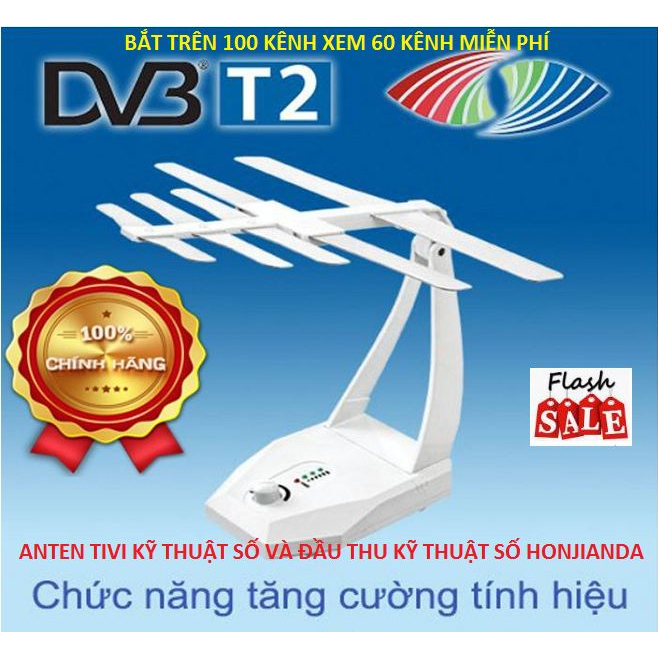 Anten Tivi, Ăng Ten Tivi DVB T2 Thông Minh, Thu Sóng 30KM, Ang Ten TV Kỹ Thuật Số Trong Nhà - Bảo Hành 12 Tháng