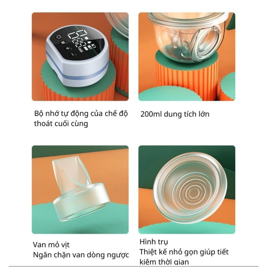 Máy Hút Sữa Sạc Pin, Cao Cấp Không Dây, Màn Hình Led, 3 Chế Độ 9 Lực Hút, Có Chế Độ Massage - Chất Liệu Tốt Cho Sức Khỏe