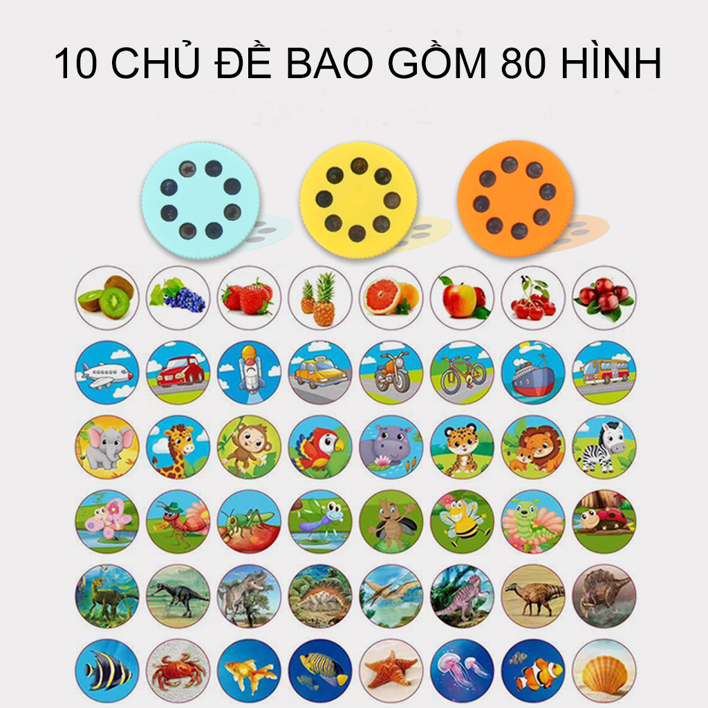 Đèn pin chiếu hình cho bé 80 hình ảnh sắc nét rõ ràng