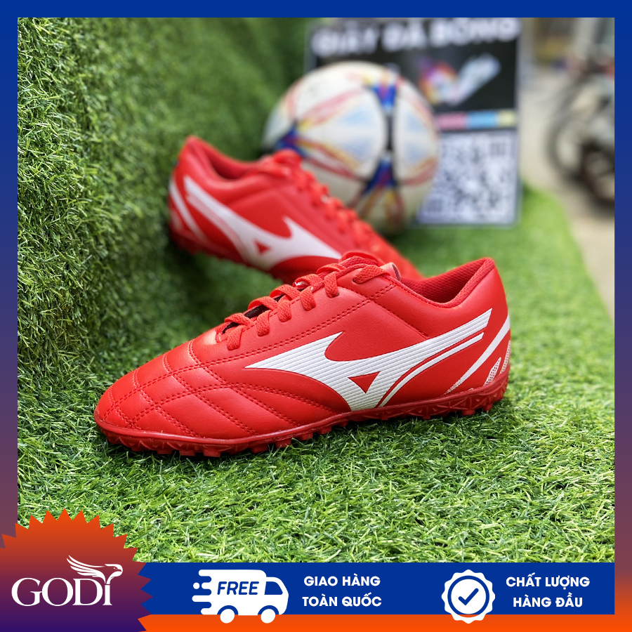 Giày đá bóng mzn size 35 đến size 46 màu đỏ bền đẹp - Giày đá banh giá rẻ trẻ em size 35 36 37 38, bigsize 45 46, GODI