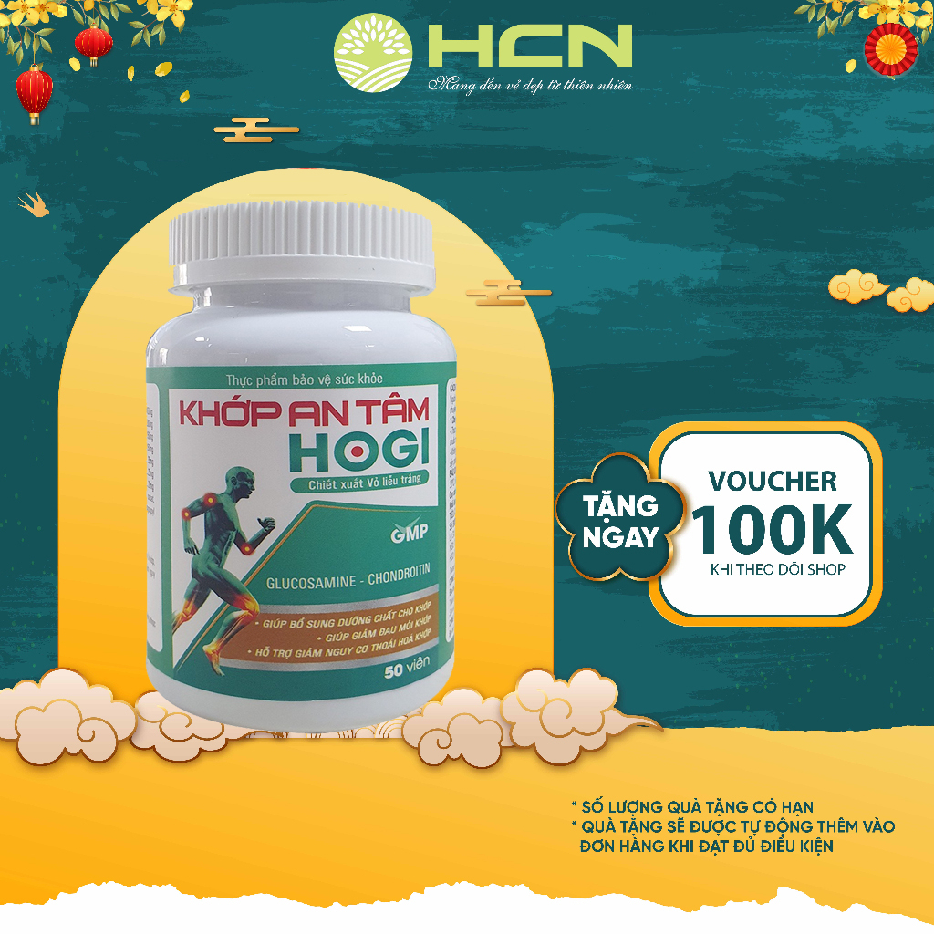 Viên Uống Bổ Xương Khớp An Tâm Hogi HCN Hỗ Trợ Giảm Nguy Cơ Thoái Hoá Khớp Hộp 50 viên