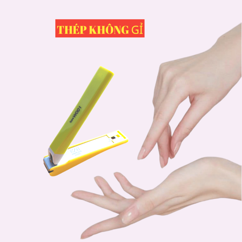 Bấm Móng Tay Inox Thân Nhựa Tybe W001 Kai Razor 39262 -KE0110 Cỡ Trung Màu Xanh