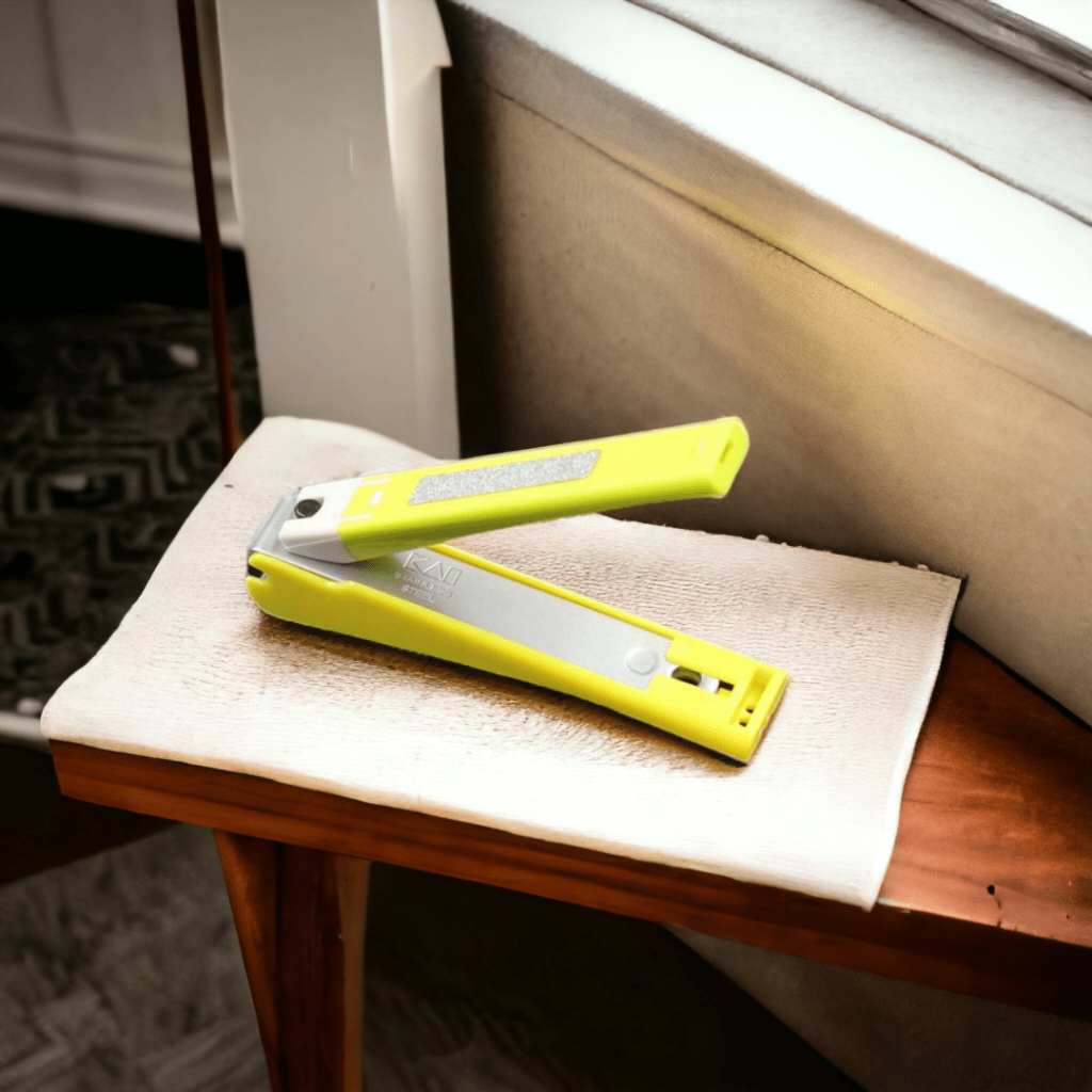 Bấm Móng Tay Inox Thân Nhựa Tybe W001 Kai Razor 39262 -KE0110 Cỡ Trung Màu Xanh