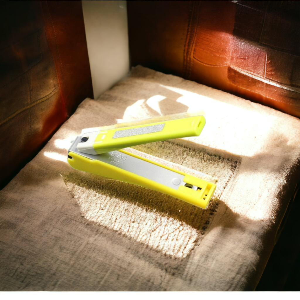 Bấm Móng Tay Inox Thân Nhựa Tybe W001 Kai Razor 39262 -KE0110 Cỡ Trung Màu Xanh