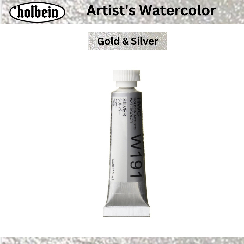 Màu nước holbein tuýp lẻ tông gold- silver