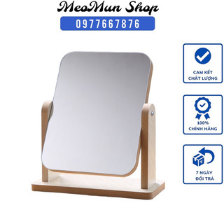 GƯƠNG TRANG ĐIỂM Để Bàn Bằng Gỗ BÀN XOAY 360