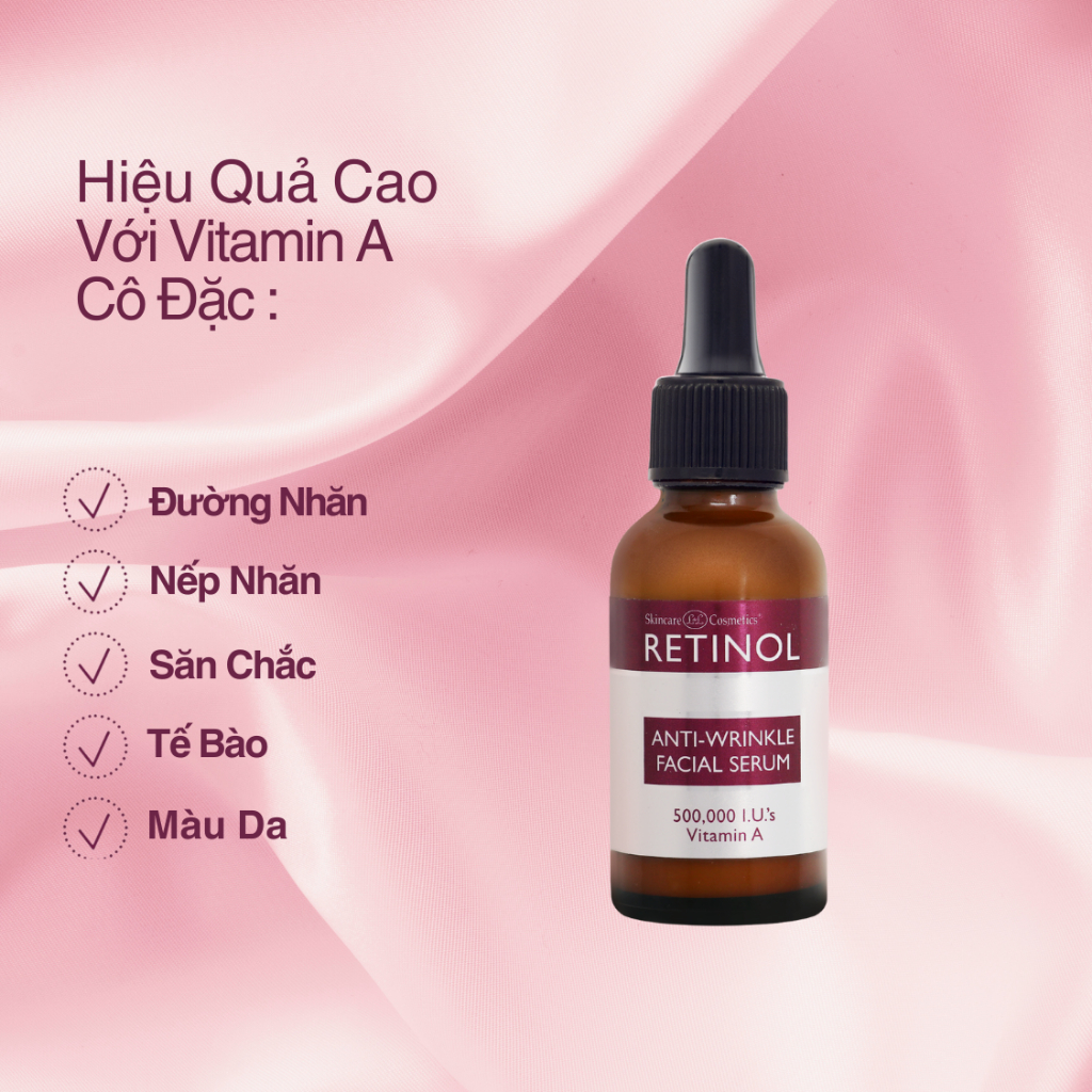 Huyết thanh Retinol Anti Wrinkle Facial Serum 30ml hỗ trợ sản sinh collagen
