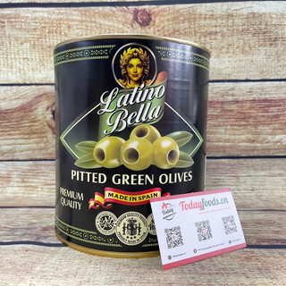 Quả Oliu Xanh Latino Bella tách hạt ngâm muối Tây Ban Nha hộp 3KG