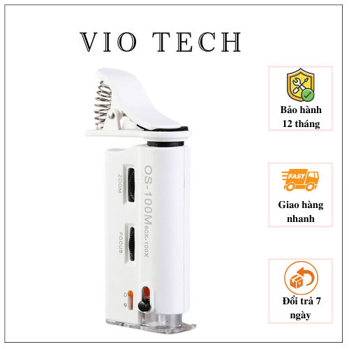 Kính lúp kẹp điện thoại siêu nét phóng đại 60X-100X có đèn chuyên phóng to những chi tiết nhỏ V2