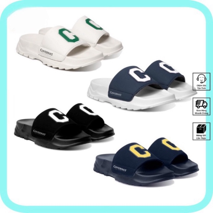 Dép Covernat nam nữ phong cách Hàn Quốc ❤ Dép Chữ C đế độn 4P chống trơn full màu Little Store