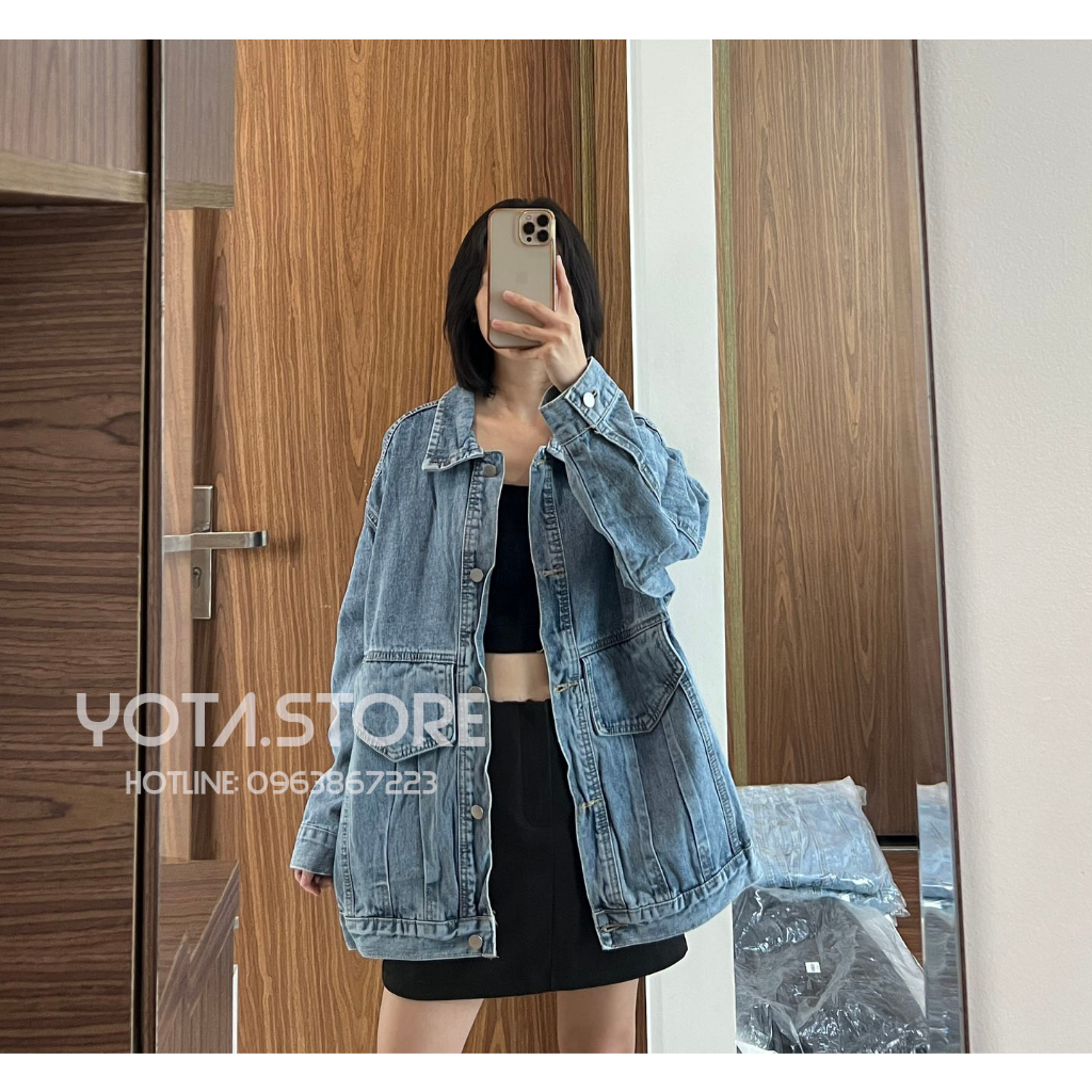 Áo khoác jeans túi hộp - J027