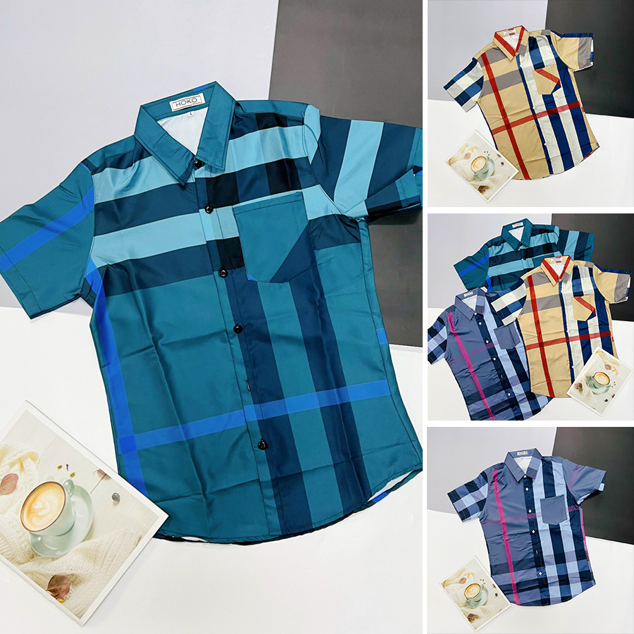 Áo Sơ Mi Nam Nữ Tay Ngắn Cổ Bẻ Phối Túi 3D Chất Liệu Vải Kate Lụa Form Rộng 3 Màu Mền Mịn SMTN24 - TOMANO