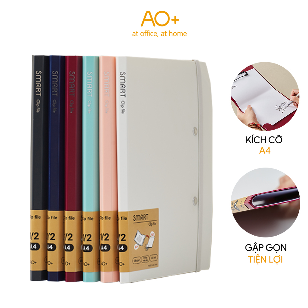 Bìa kẹp trình ký Smart A4 gập thành A5, thường hiệu AO+