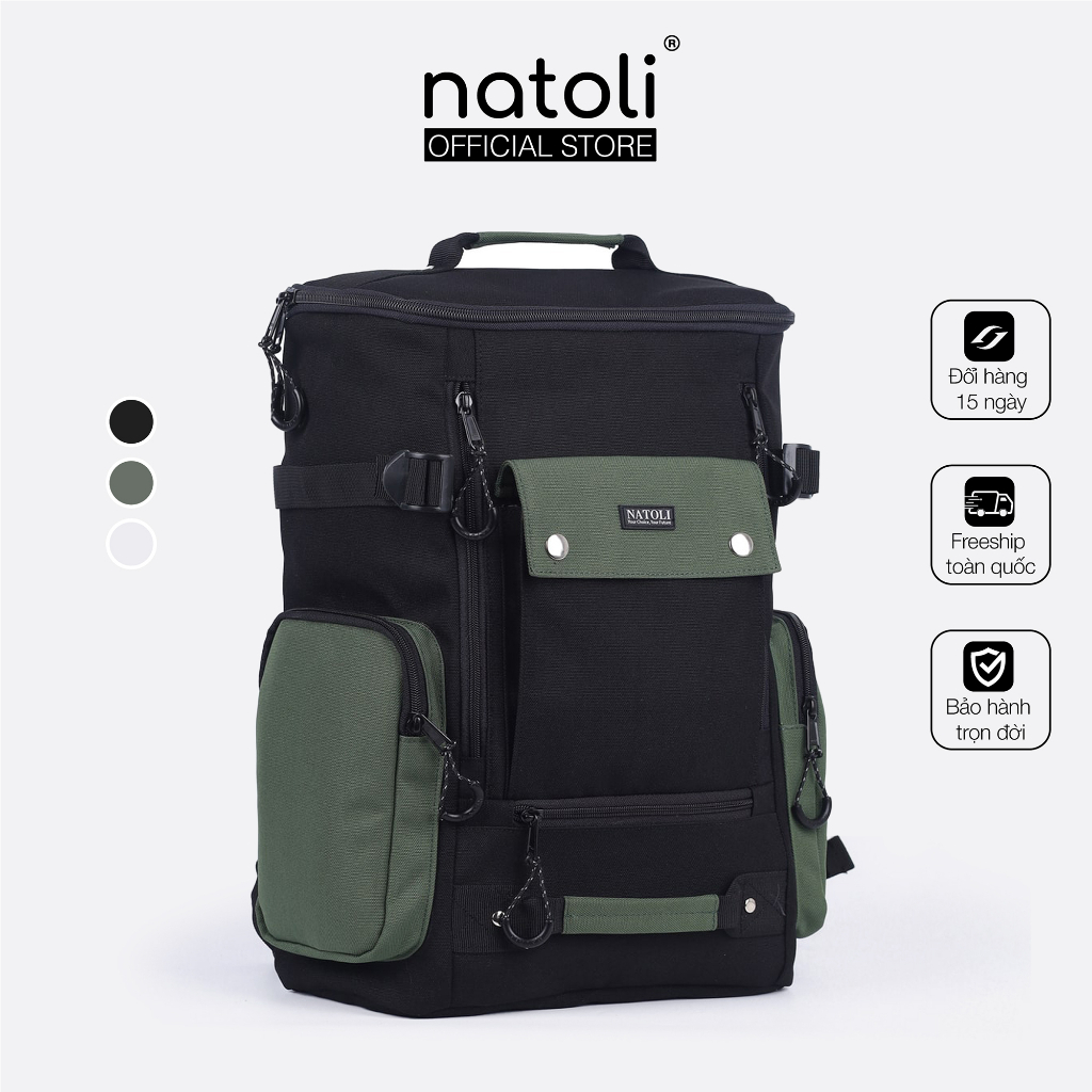 Balo nam chống sốc đựng laptop thương hiệu NATOLI, ba lô du lịch chống nước nhiều ngăn tiện lợi - CORE BACKPACK B9