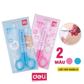 Kéo thủ công học sinh deli, xanh/hồng - 1 chiếc - 6022