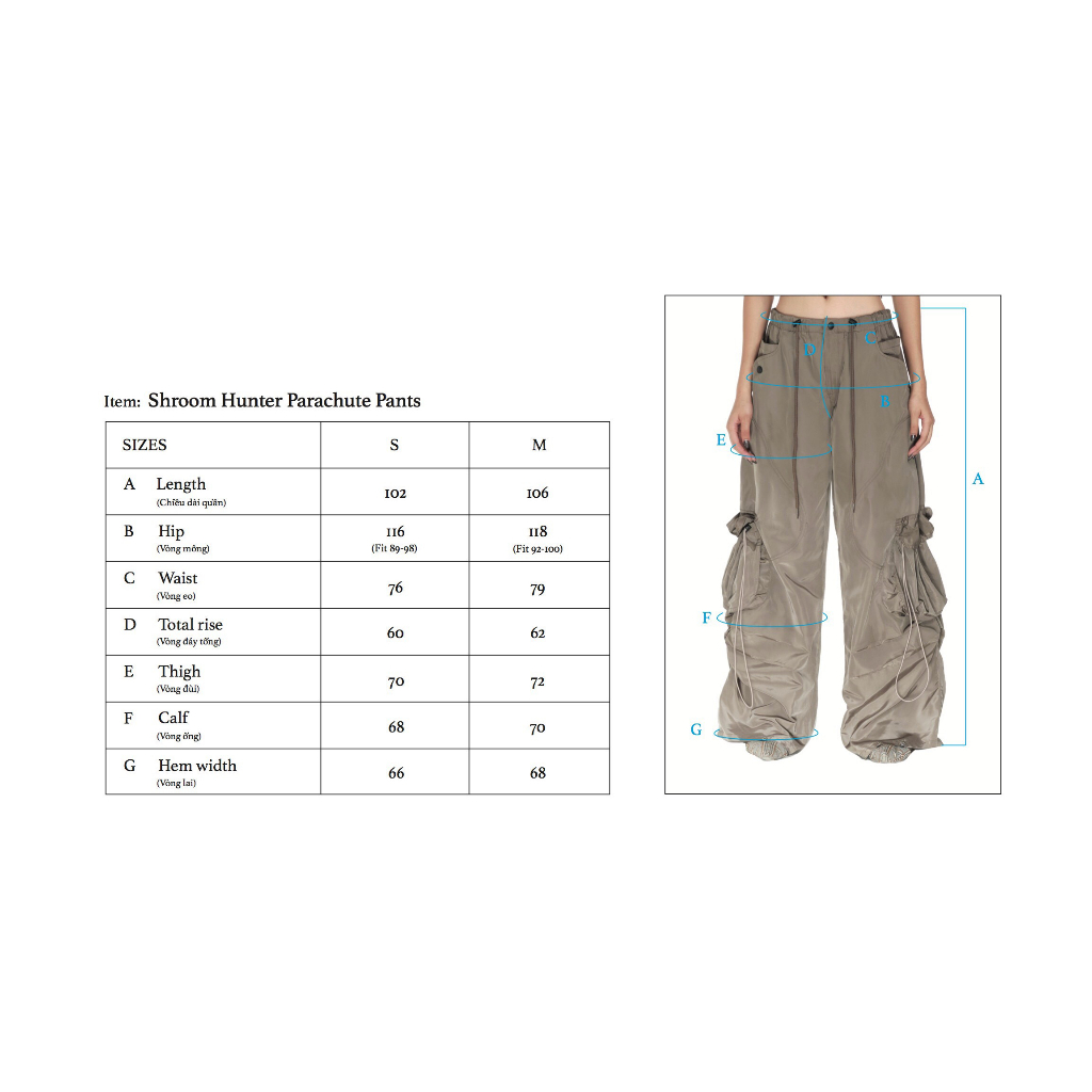 Quần dù rêu HeartBurn