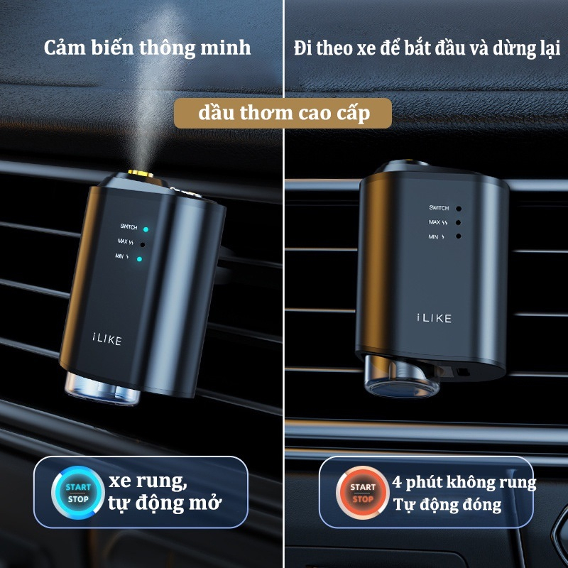 Phụ kiện ô tô thông minh, Máy xông tinh dầu tự động khử mùi ô tô tự động cảm biến tự ngắt (Tặng kèm tinh dầu chính hãng)